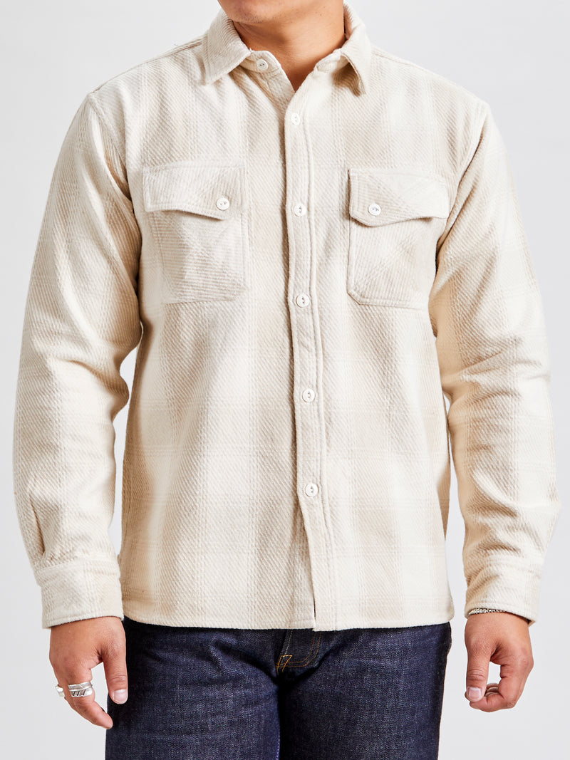 Crosscut Flannel in Alabaster Twill