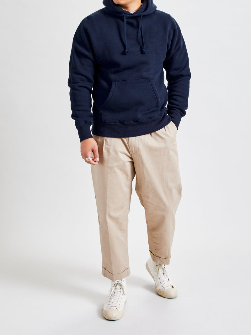 Japan-Made Fleece Hoodie in Navy