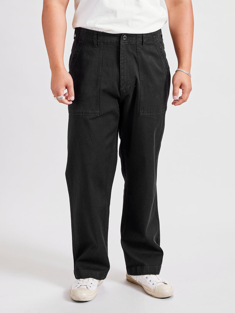 Tencel Twill Fatigue Pants in Black