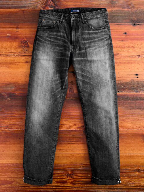 J414 "Aged Wash" 14oz Black Washed Selvedge Denim - Classic Straight Fit