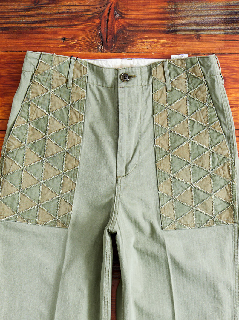 MSP-1014 Tsugihagi Baker Pants in Army Green