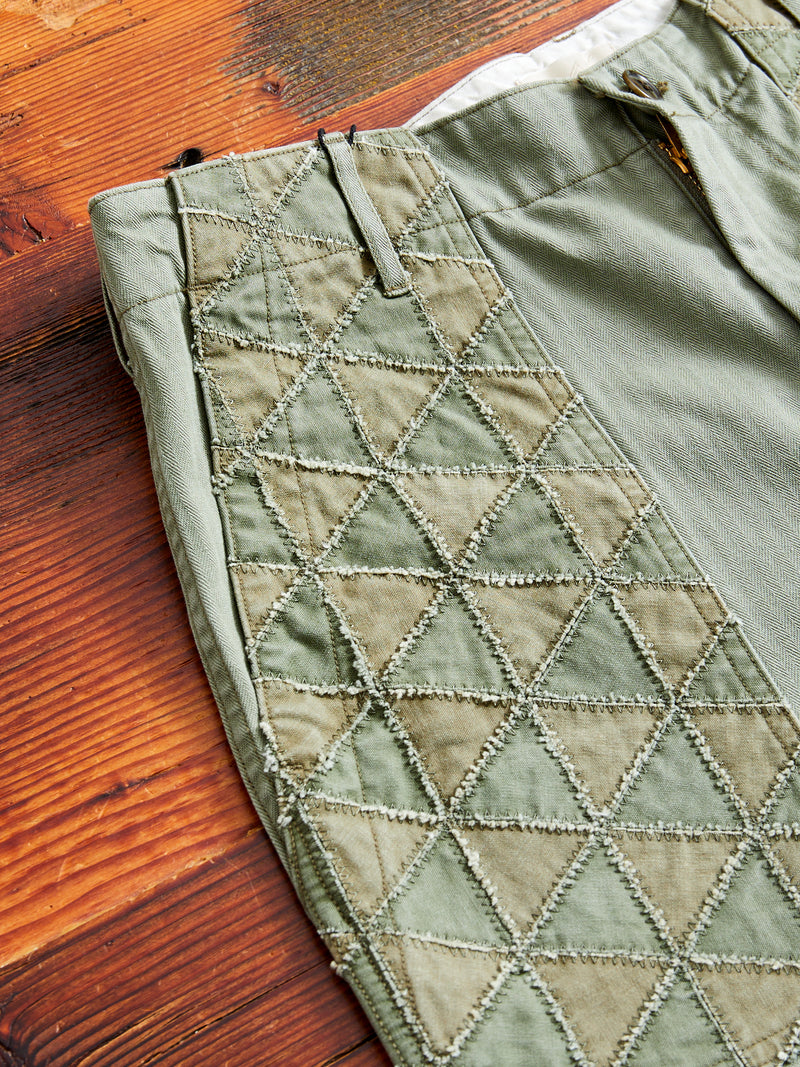 MSP-1014 Tsugihagi Baker Pants in Army Green