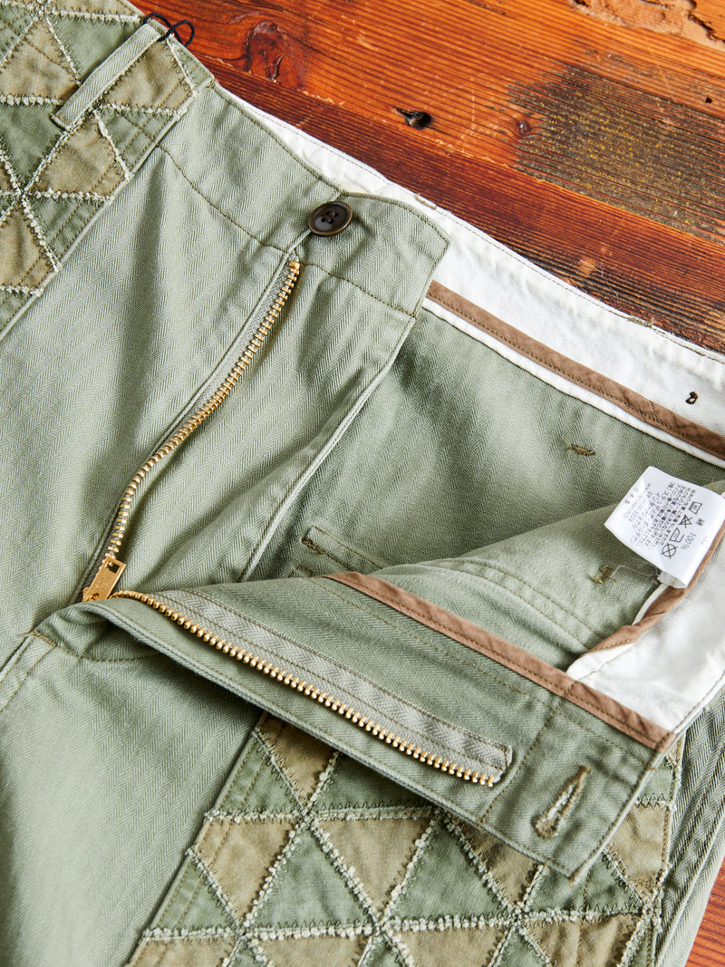 MSP-1014 Tsugihagi Baker Pants in Army Green