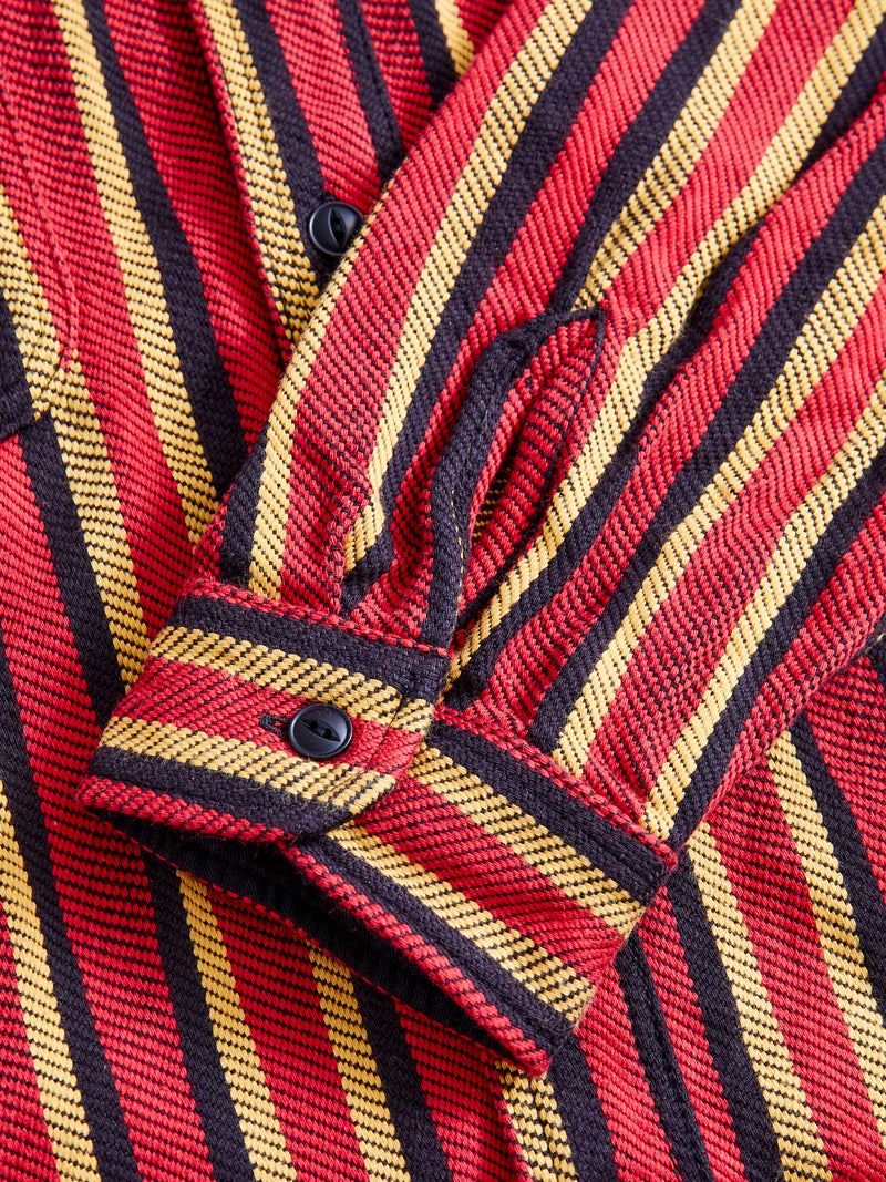 "Drunk Stripe" Flannel Shirt in Red