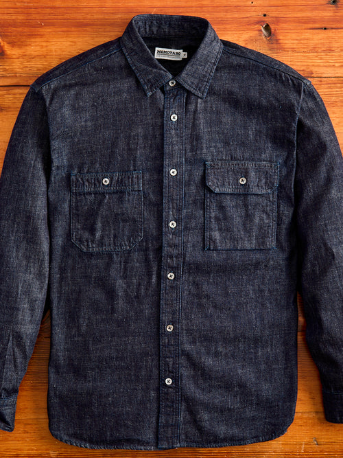 8oz Selvedge Denim Work Shirt in Indigo