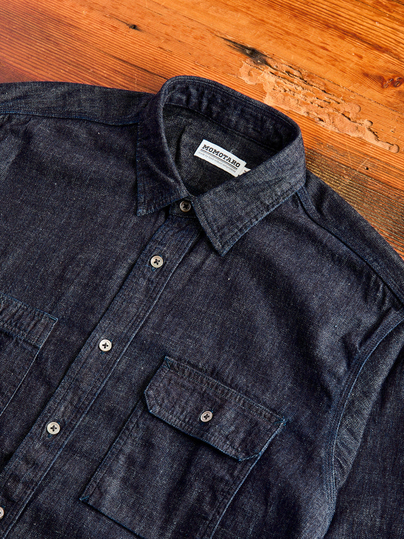 8oz Selvedge Denim Work Shirt in Indigo