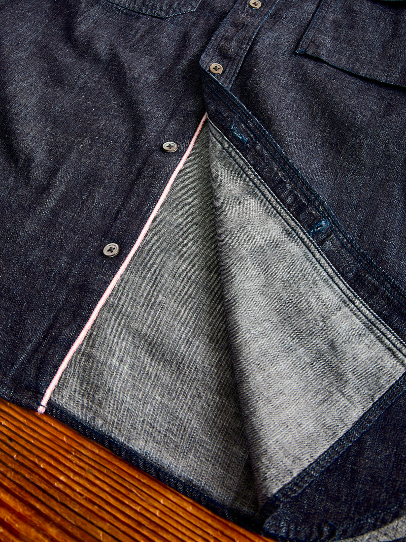 8oz Selvedge Denim Work Shirt in Indigo