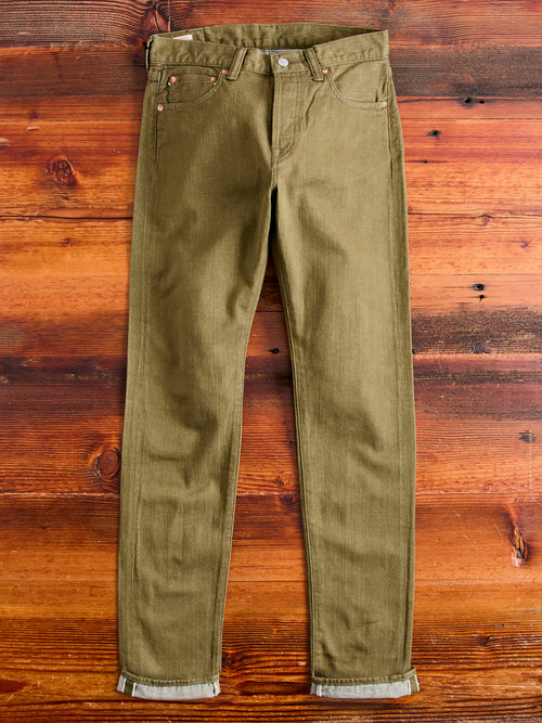 MXJE1207 "British Army Green" 10.5oz Selvedge Denim - Slim Tapered Fit