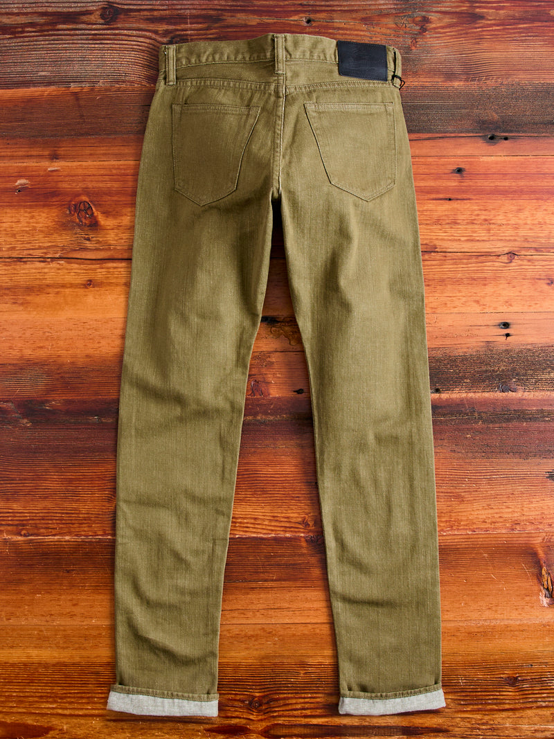 MXJE1207 "British Army Green" 10.5oz Selvedge Denim - Slim Tapered Fit