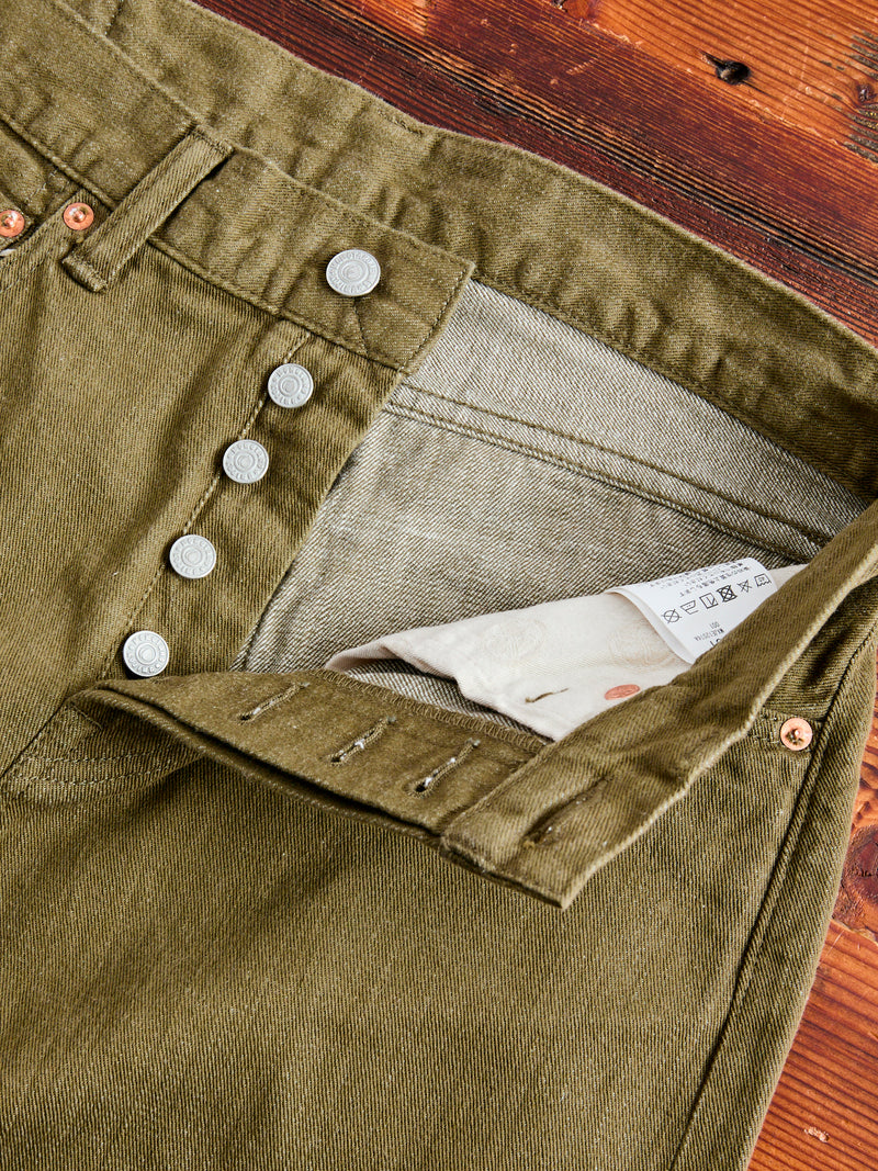 MXJE1207 "British Army Green" 10.5oz Selvedge Denim - Slim Tapered Fit