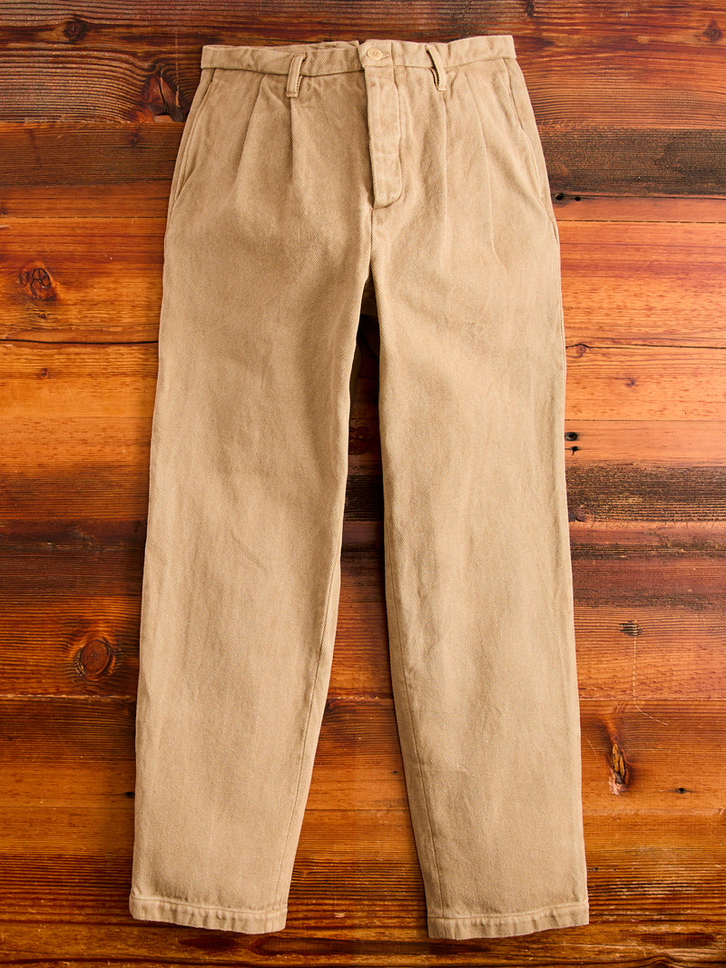 Herringbone 2Tuck Pants in Coffee