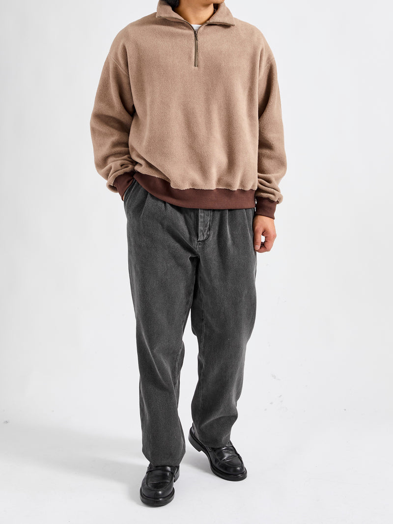 Herringbone 2Tuck Pants in Heather Black