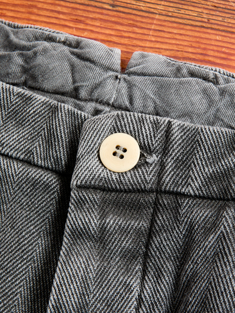 Herringbone 2Tuck Pants in Heather Black