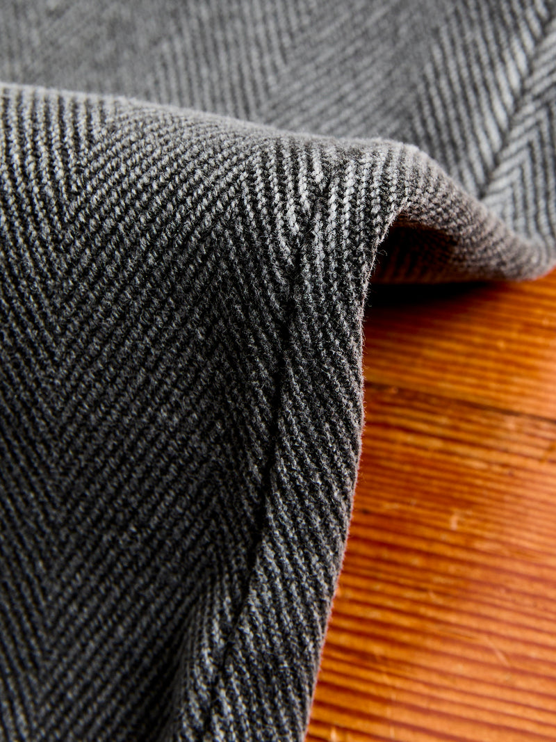 Herringbone 2Tuck Pants in Heather Black