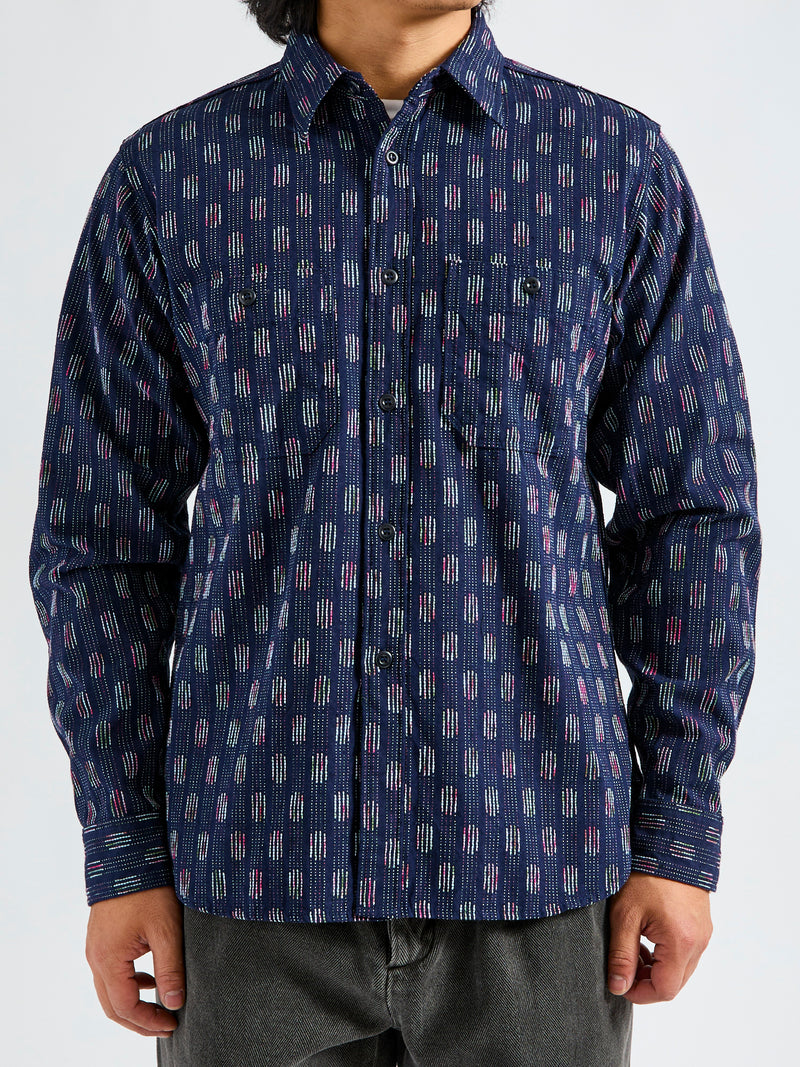 Kurume River Work Shirt in Blue