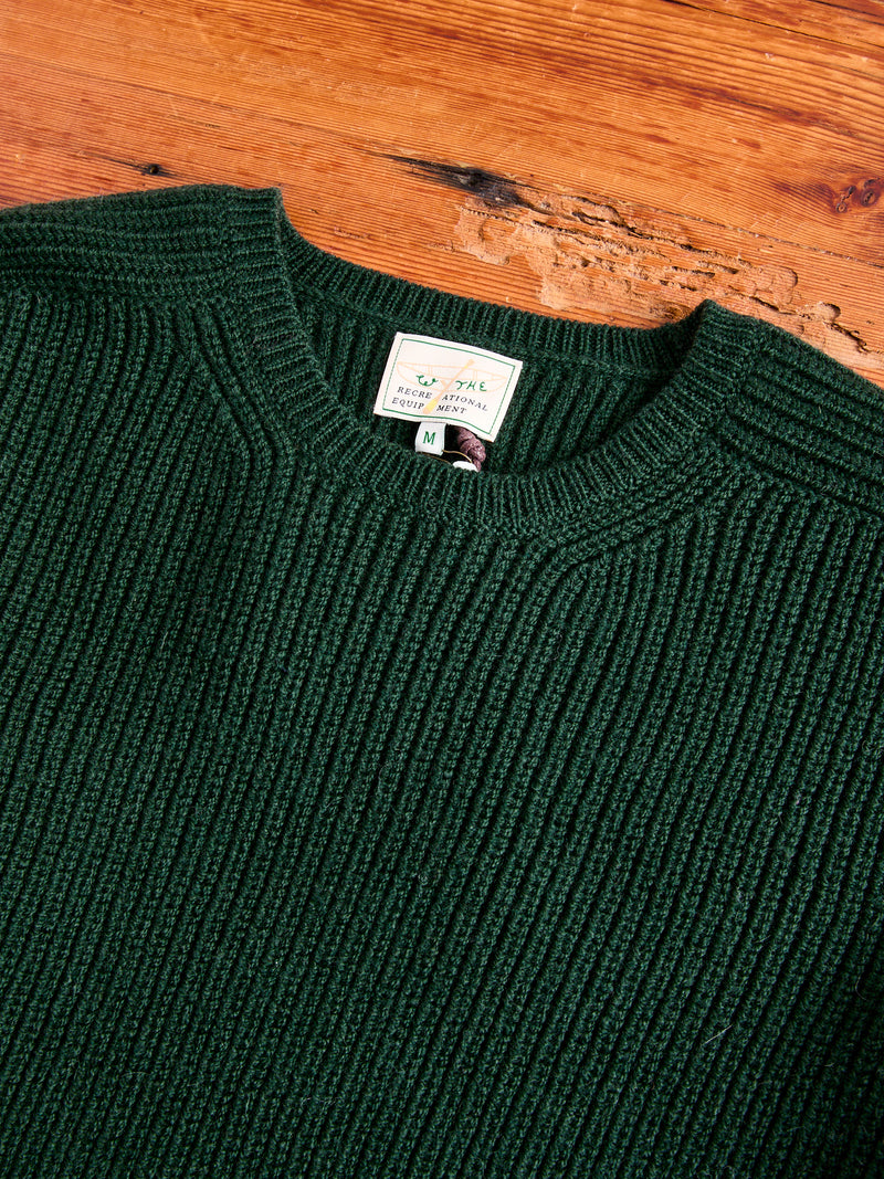 Highland Shakerknit Sweater in Evergreen