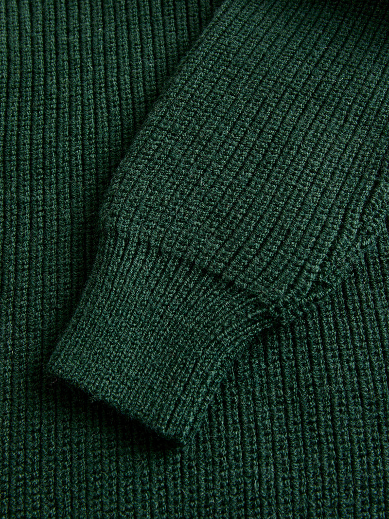 Highland Shakerknit Sweater in Evergreen