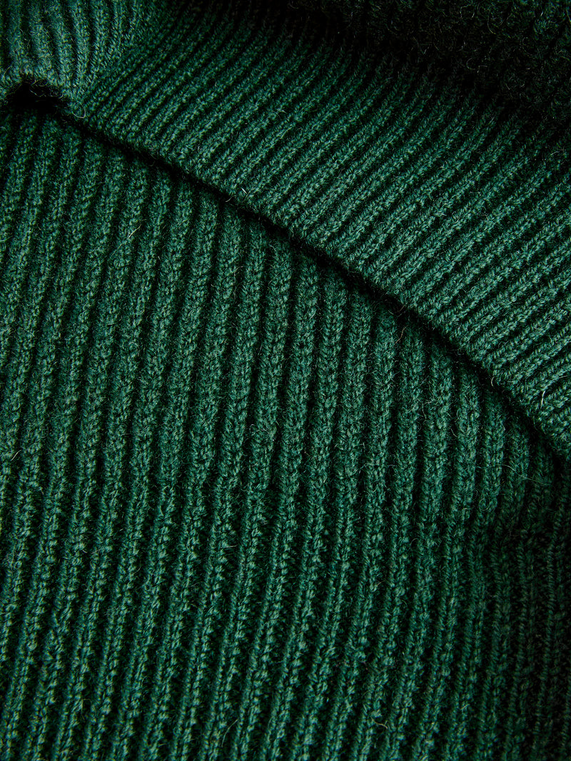 Highland Shakerknit Sweater in Evergreen