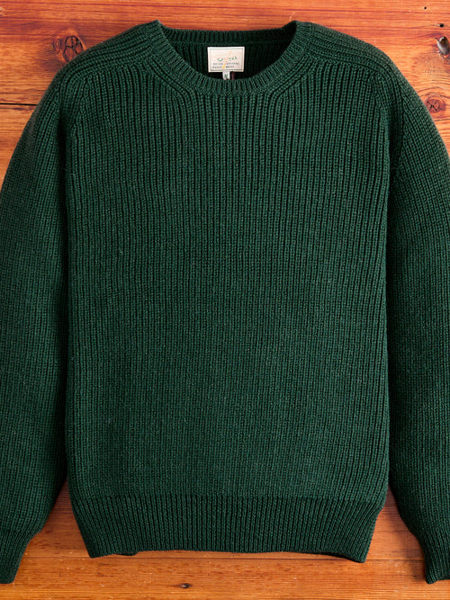 Highland Shakerknit Sweater in Evergreen