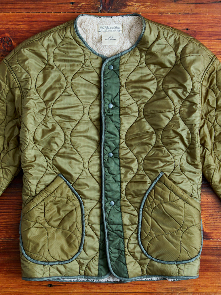 Quilted Boa Liner Jacket in Khaki – Blue Owl Workshop