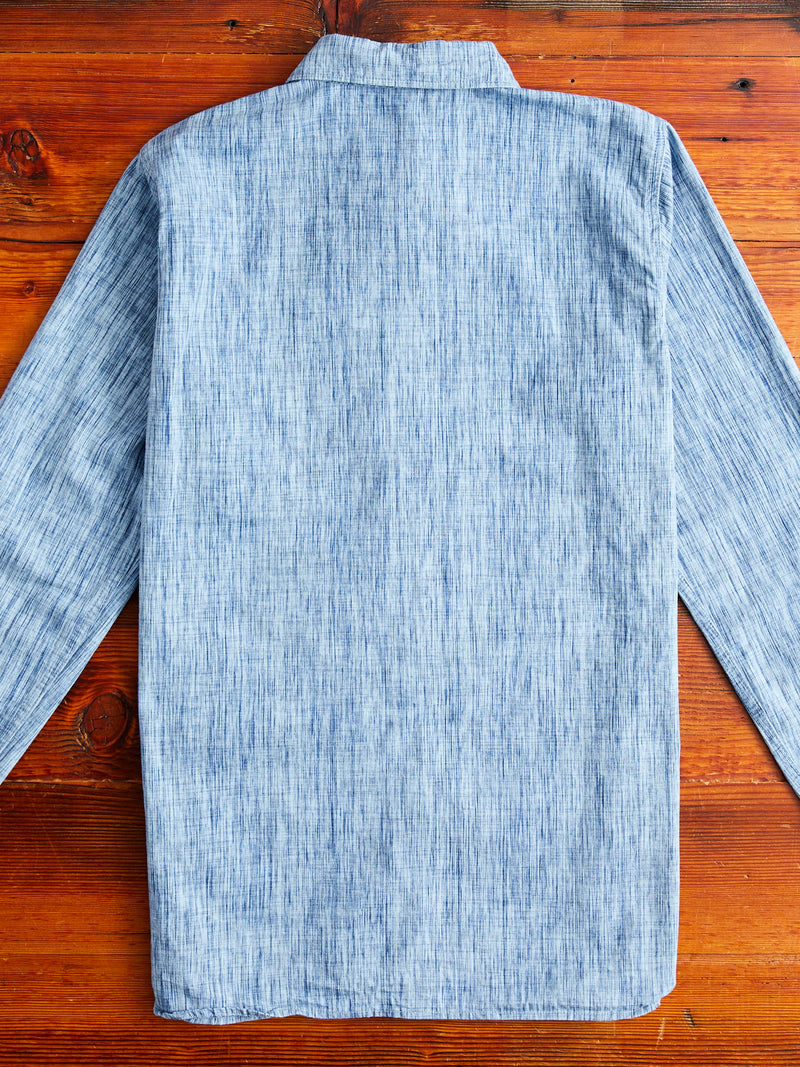 6oz Kasuri Chambray Button-Up Shirt in Indigo