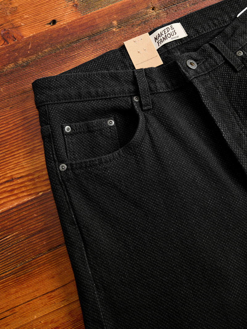 "Black Kikko" 12.5oz Jacquard Denim - Easy Guy Fit