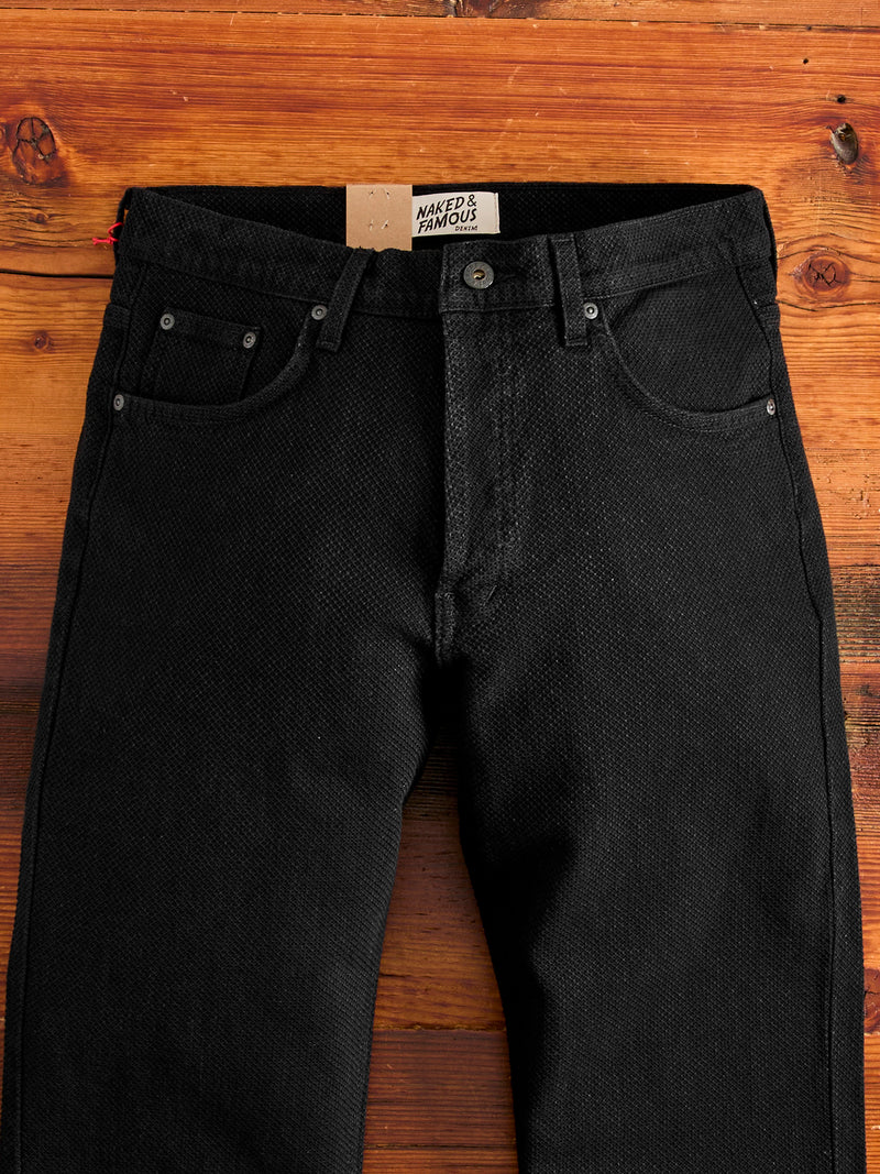 "Black Kikko" 12.5oz Jacquard Denim - Easy Guy Fit