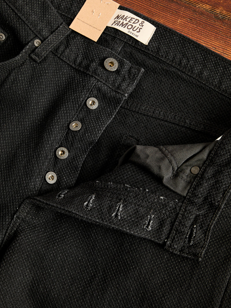 "Black Kikko" 12.5oz Jacquard Denim - Easy Guy Fit