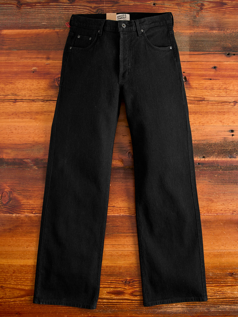 "Black Kikko" 12.5oz Jacquard Denim - Strong Guy Fit