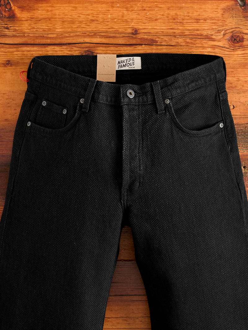 "Black Kikko" 12.5oz Jacquard Denim - Strong Guy Fit