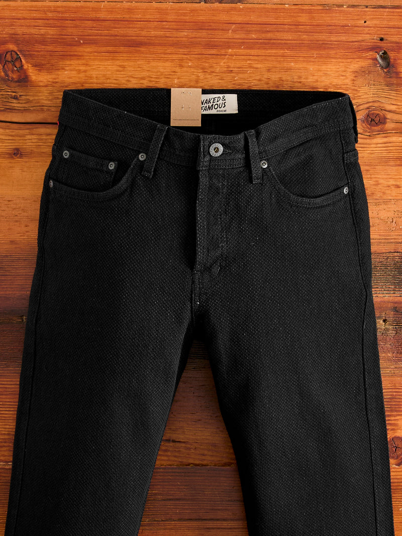 "Black Kikko" 12.5oz Jacquard Denim - Weird Guy Fit