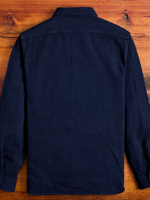 SAK24-01W Aimadara Work Shirt in Natural Indigo