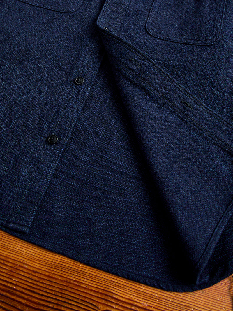 SAK24-01W Aimadara Work Shirt in Natural Indigo