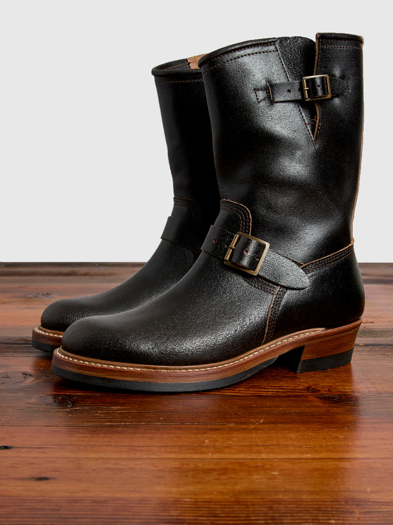 Wabash Engineer Boot in Horween Waxed Flesh Dark Brown