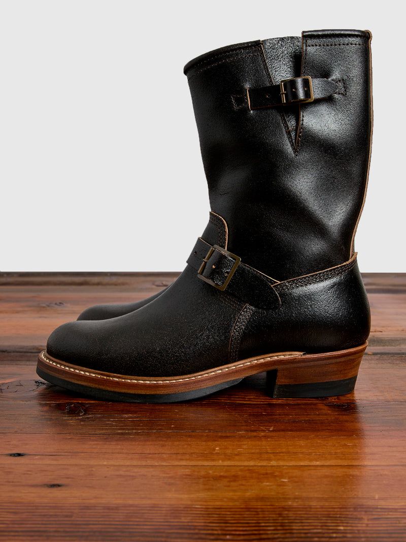 Wabash Engineer Boot in Horween Waxed Flesh Dark Brown