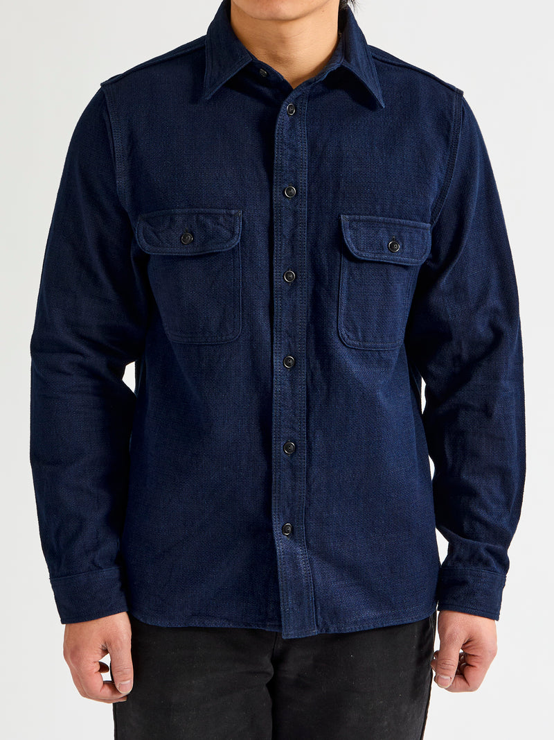 SAK24-01W Aimadara Work Shirt in Natural Indigo