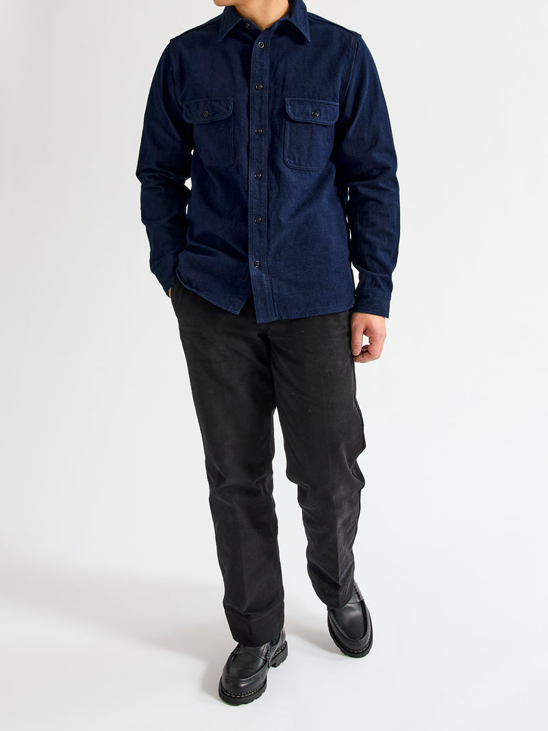 SAK24-01W Aimadara Work Shirt in Natural Indigo