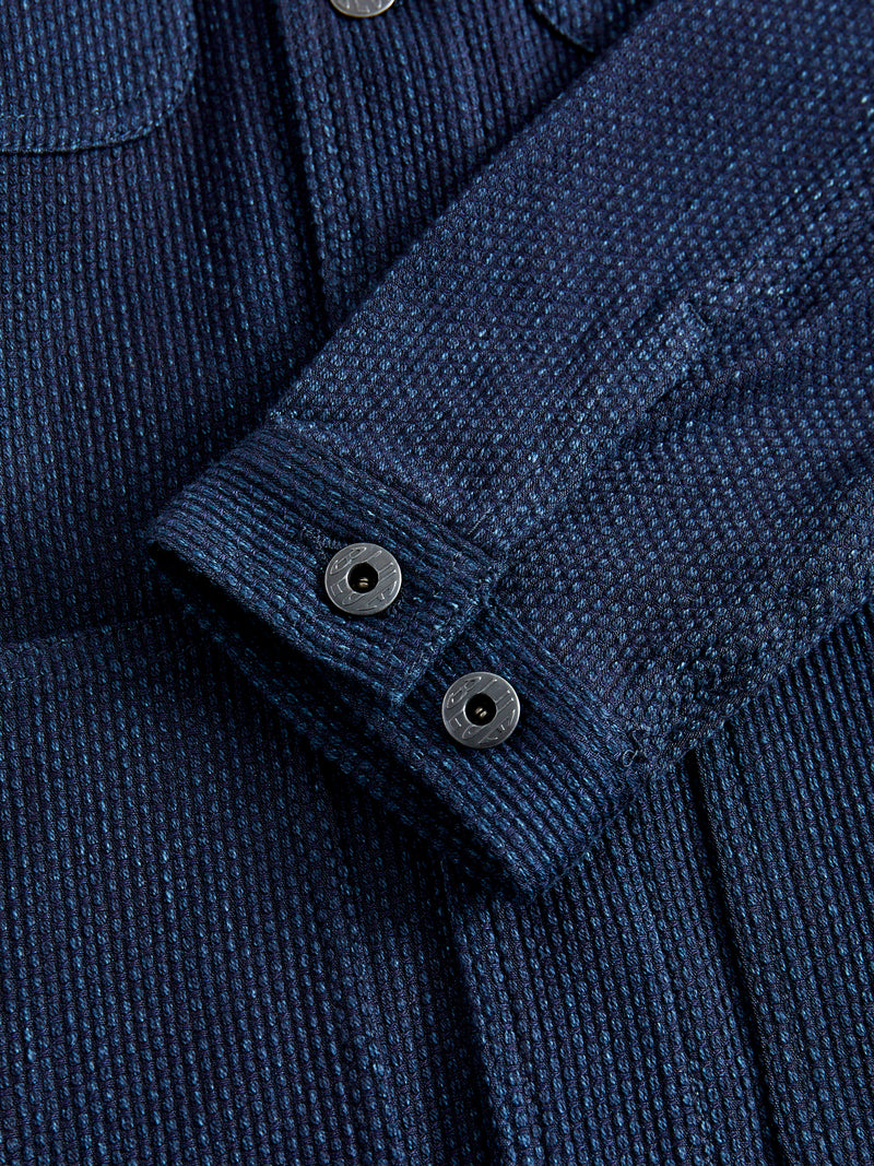 11oz Sashiko Coverall Jacket in Indigo