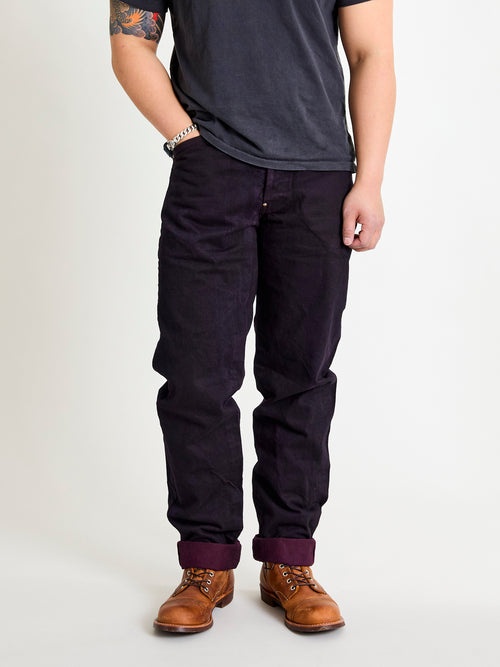 130 "Hadal Purple Overdye" 16oz Selvedge Denim - High Rise Taper Fit