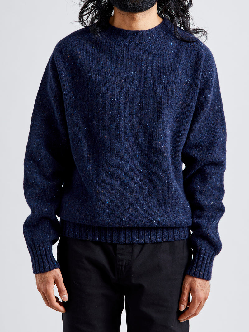 "Terry" Wool Sweater in Navy