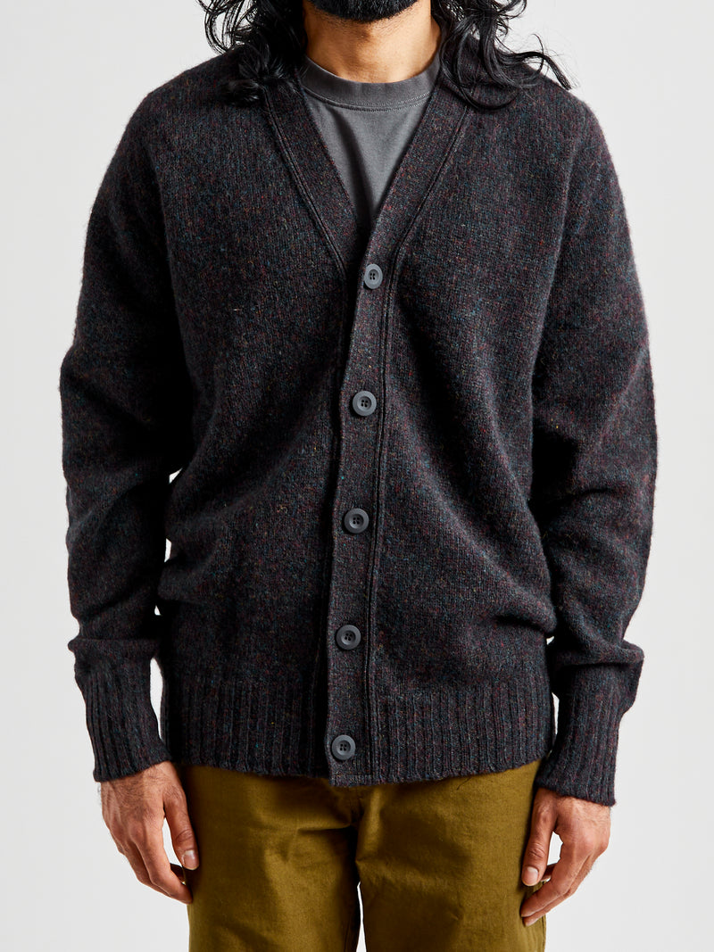 "Shaggy Bear" Wool Cardigan in Wolf