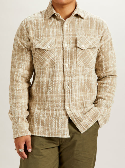 Crosscut Flannel in Alabaster Jacquard