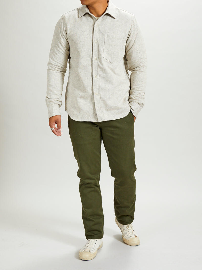 "Infantry Pant" in Green Selvedge Twill