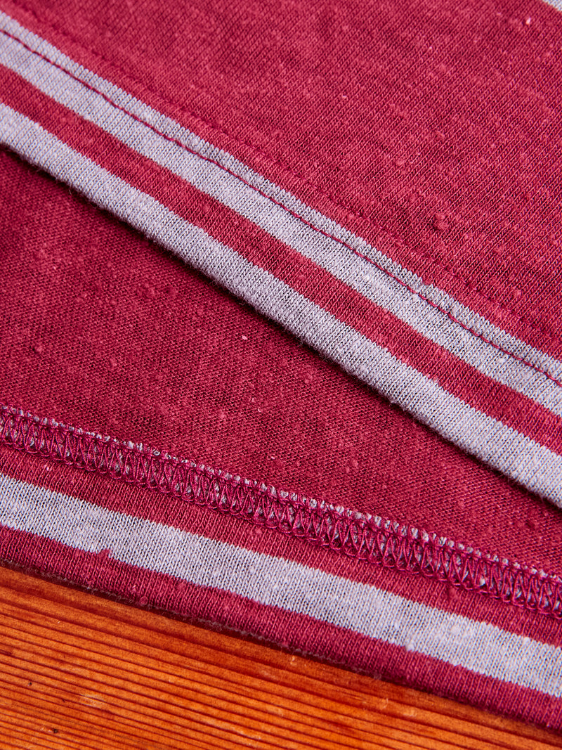 Nep Stripe Pocket T-Shirt in Burgundy