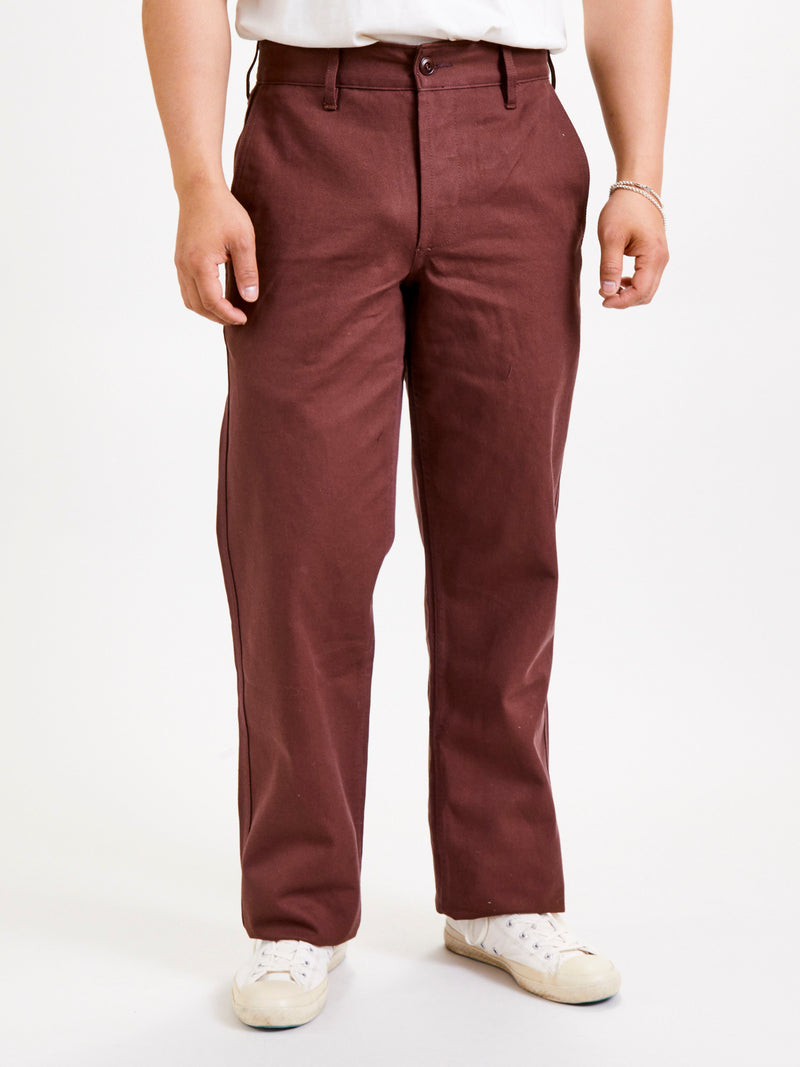 Work Pant in Brown Twill