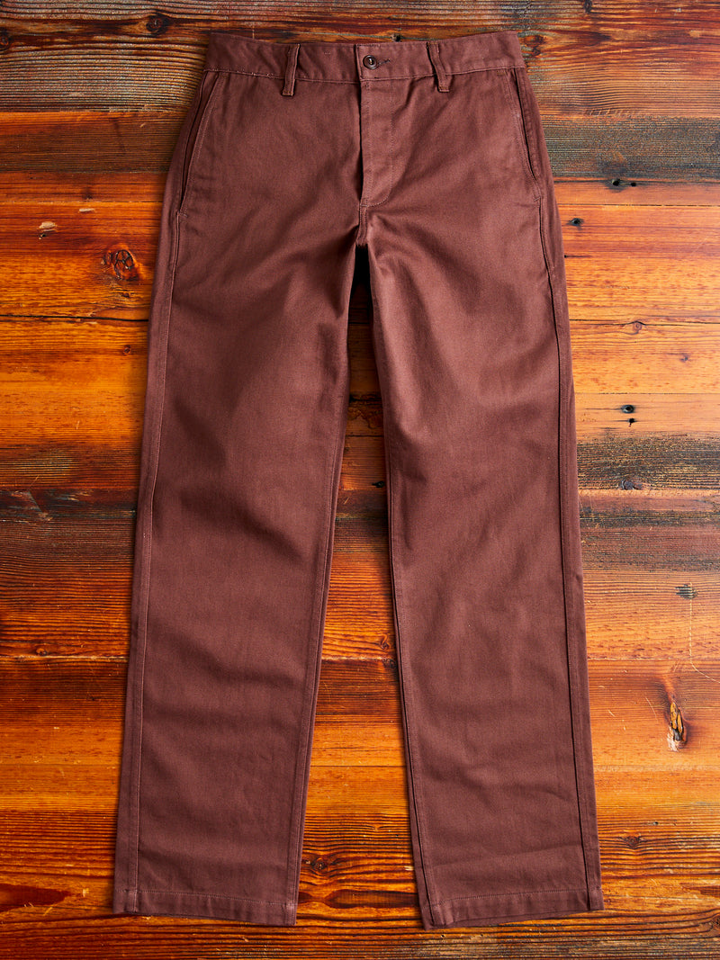 Work Pant in Brown Twill