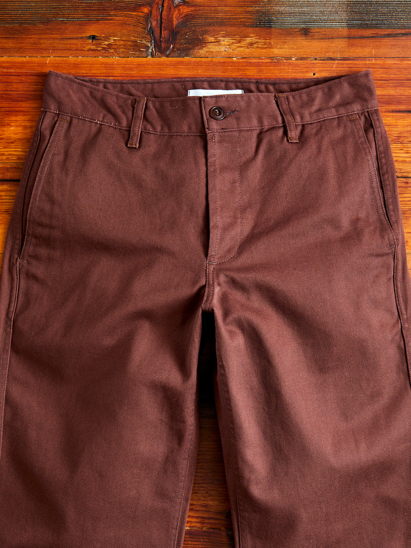 Work Pant in Brown Twill