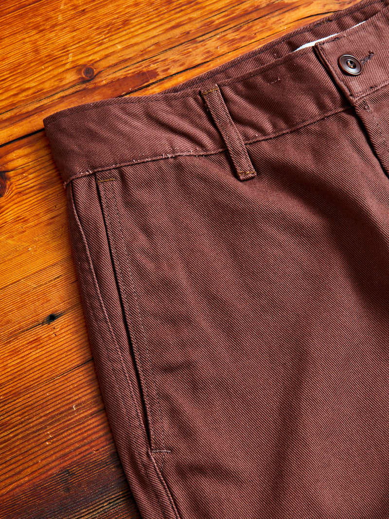 Work Pant in Brown Twill