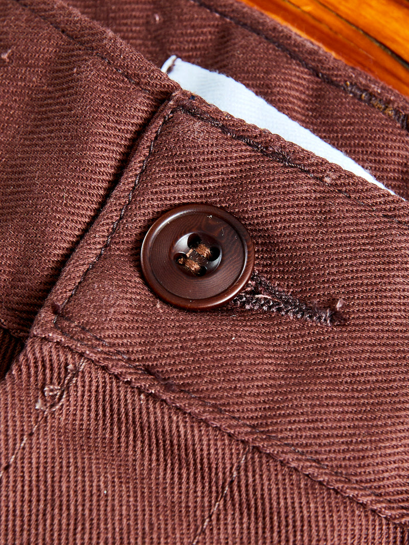 Work Pant in Brown Twill