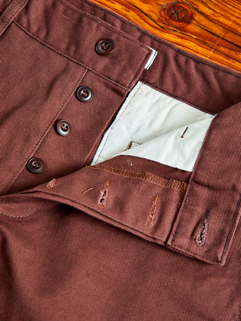 Work Pant in Brown Twill